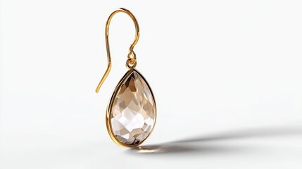 Elegant gold earring with intricate design isolated on transparent background