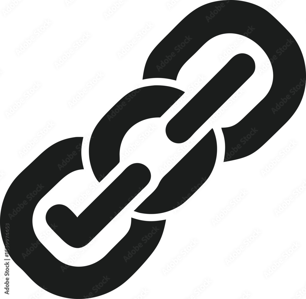 Poster secure connection vector illustration with connected links and checkmark design