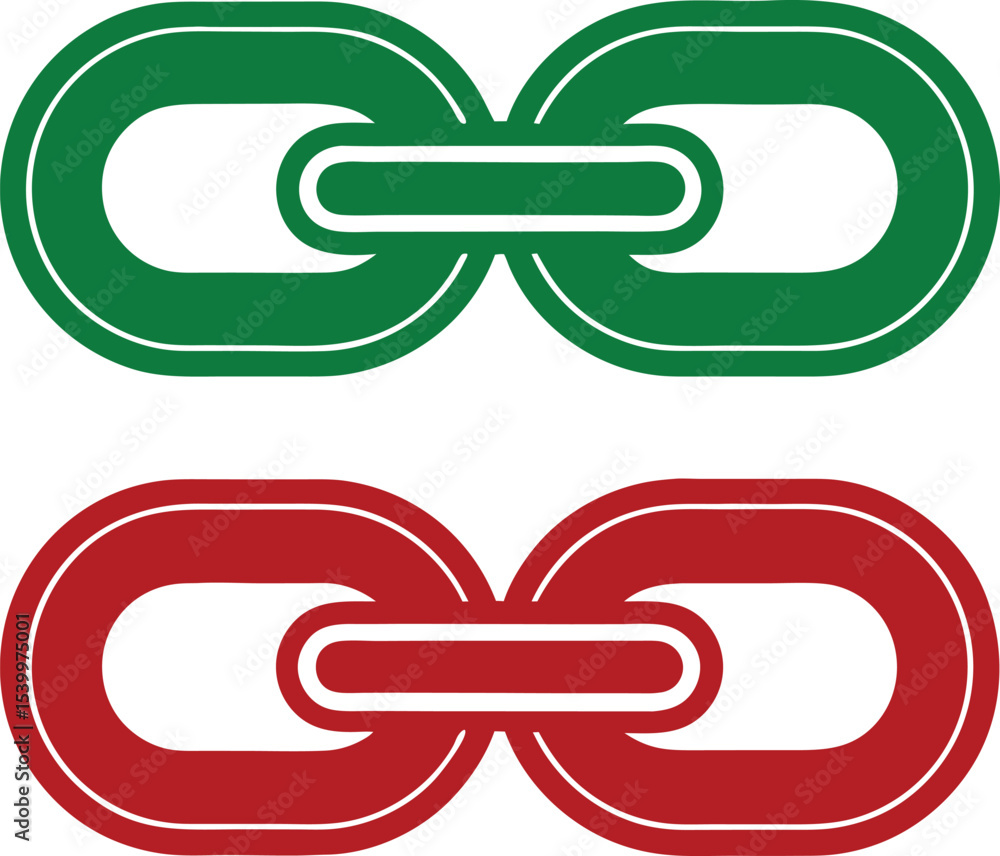 Poster abstract two-tone chain link connection symbol vector design with transparency