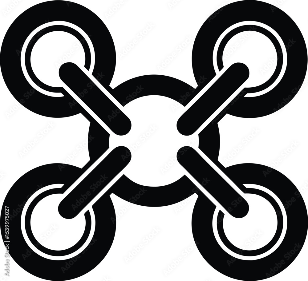 Aufkleber Secure connection vector design depicting linked links with a confirmation checkmark