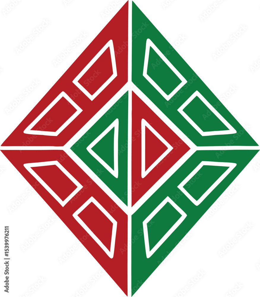 Poster abstract ai brain visualization with geometric shapes and modern color scheme