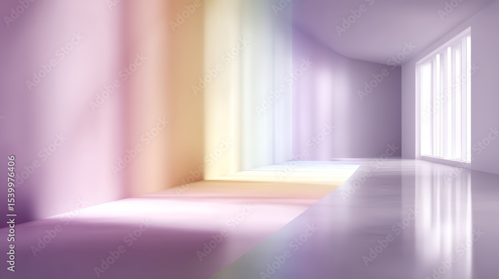 Poster dreamy vertical gradient blur background featuring soft rainbow hues transitioning from pastel pinks