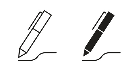 Pen icon Logos. Flat Vector Icon Design Template