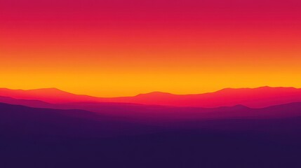 Fototapeta premium Vivid sunset over hazy mountains