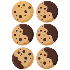 Fototapeta premium Different cookies assortment set vector isolated white background