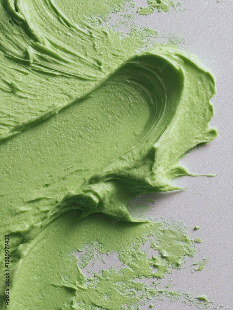 Poster Sticky Green Texture Spreads Across a Clean Surface Creating a Smooth and Vibrant Layer During a Creative Project