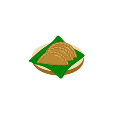 A plate of food called Pastel from Indonesia 