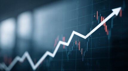 Futuristic glowing line graph with neon accents symbolizing financial growth and success, dynamic abstract angle, digital stock market representation with copy space on right