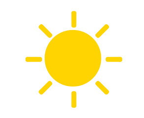 Flat style cartoon design illustration of sun, solar system planet. sunrise, sunset, heat, yellow.