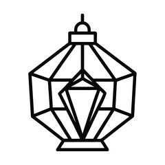 Geometric layered lantern design intricate vector illustration of a multifaceted lantern