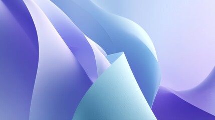 Abstract fluid design with soft flowing curves in shades of blue and purple illuminated by gentle light, ideal for modern backgrounds and creative concepts