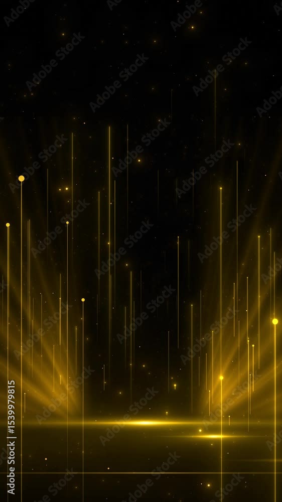 Poster golden luxury background sparkle line decoration empty curve light effect bokeh elements. stage spot