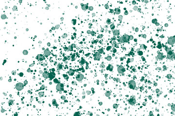 Dark Green Paint Splatter Texture on White Background