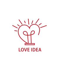 love white lamp logo, love idea logo design