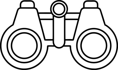Binoculars Search Icon Line Art Vector Illustration