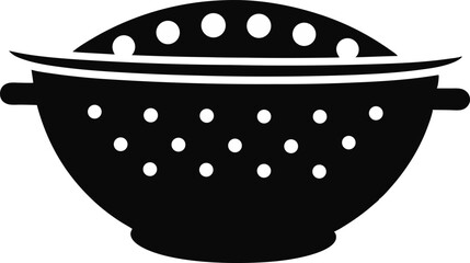 Colander Silhouette Vector Illustration 