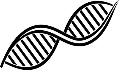 DNA Helix Icon Line Art Vector Illustration 
