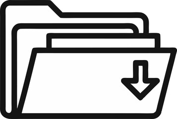 Download Folder Icon Line Art Vector Illustration