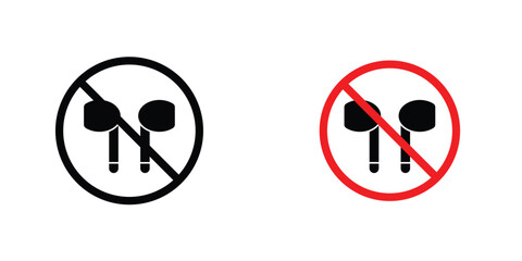 No earbuds allowed sign