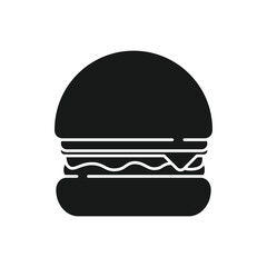 Fast food hamburger icon. Basic flat design snack. Vector.