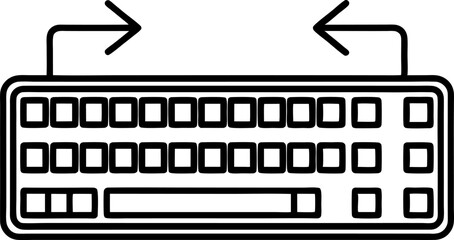 Keyboard With Arrows Icon Line Art Vector Illustration