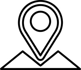 Location Pin Icon Line Art Vector Illustration With White Background