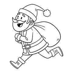  Merry Christmas Santa Claus on the Run - Iconic Yuletide Character for Creative Design.