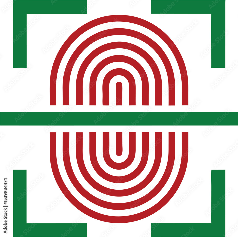 Poster abstract ai fingerprint scan for security and digital identity verification
