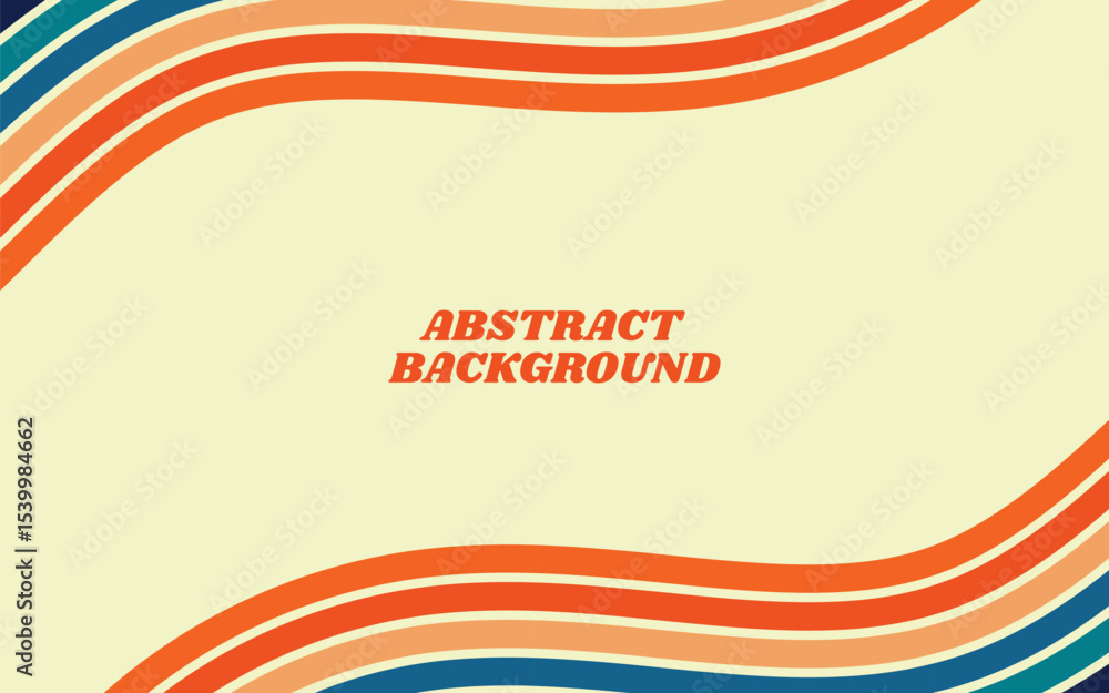 Poster groovy design retro background design vector.