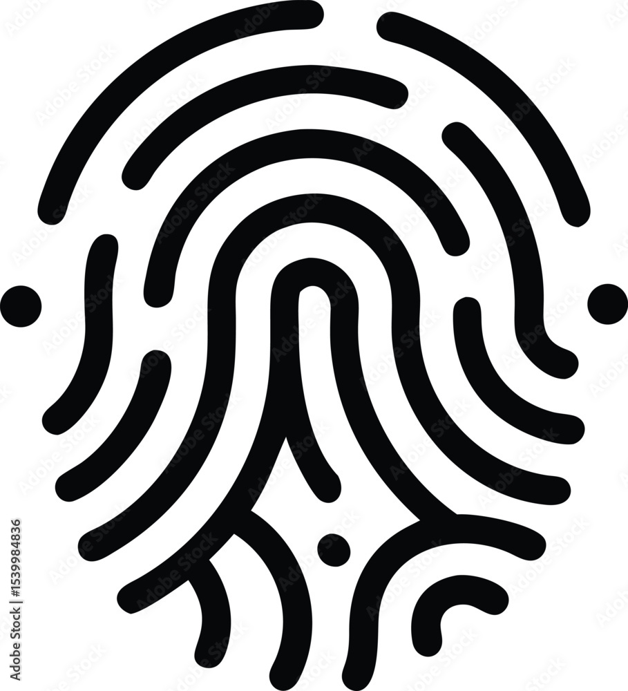 Poster abstract digital fingerprint silhouette design for security and artificial intelligence concepts