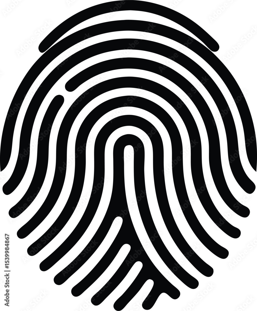 Aufkleber abstract black digital fingerprint icon representing neural network ai technology