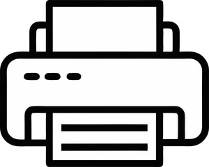 Printer Icon Line Art Vector Illustration 