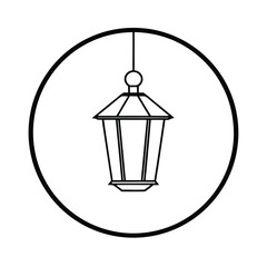 Elegant lantern design within a circular frame perfect for invitations logos and decorative projects