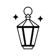 Fototapeta premium Elegant lantern silhouette with sparkling stars a vector design perfect for holiday cards invitations and festive decorations
