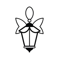 Elegant lantern decorated with intricate butterfly wings a detailed vector design