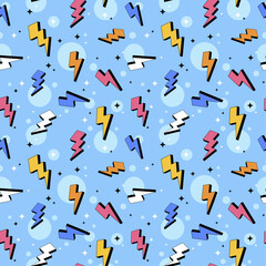 Obraz premium Thunderbolt Seamless Pattern