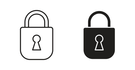 Lock icon Logos. Flat Vector Icon Design Template