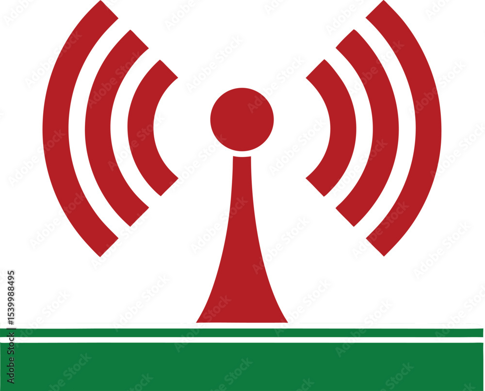 Poster abstract vector illustration of ai brain network signal with green base
