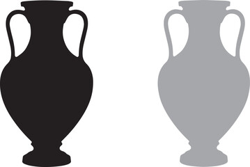 Ancient Greek Amphoras Black and Gray Silhouette Illustrations