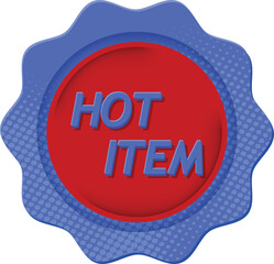 Hot item label halftone style icon vector