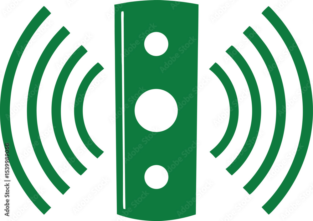 Aufkleber green ai neural signal icon representing artificial intelligence and technology