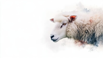 A fluffy sheep grazing peacefully, white isolated background, copyspace --ar 16:9 --raw --profile 3dwq1cn --stylize 120 --v 6.1 Job ID: 9b6b5642-0ade-4f46-ae79-f1442766f2be