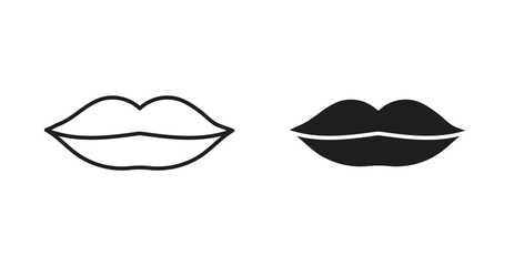 Lips icon Logos. Flat Vector Icon Design Template
