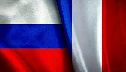 ロシアとフランスの国旗。(Russia flag and France flag.)
