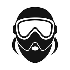 man with diving mask vector icon isolated on white background