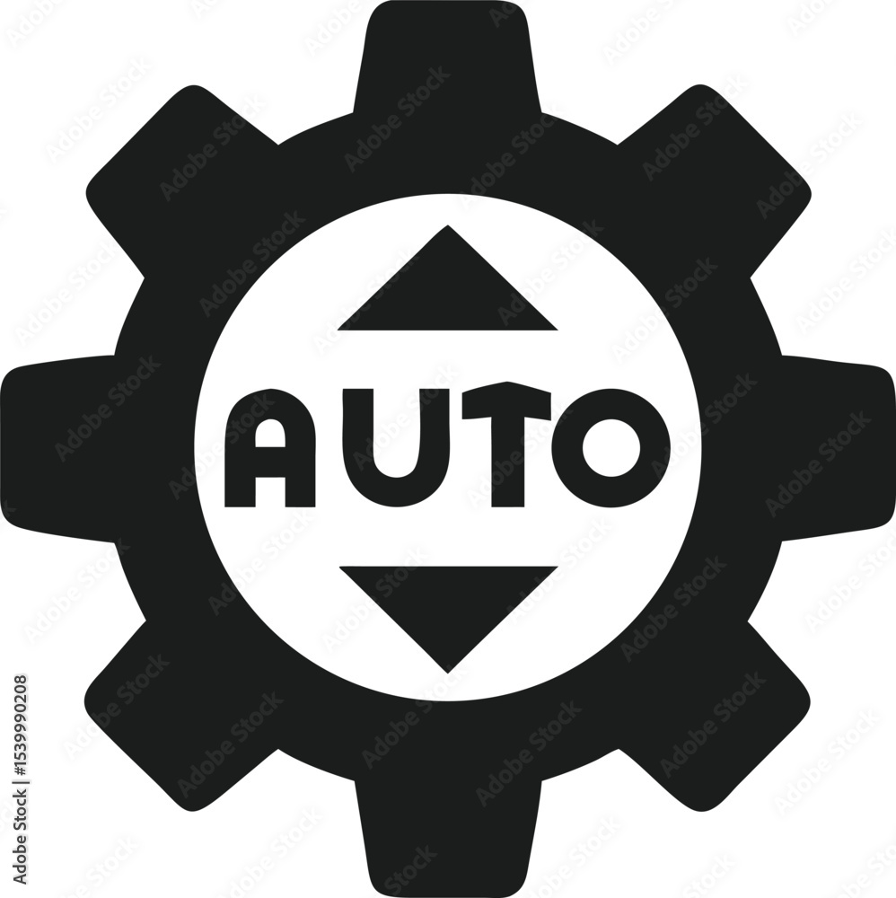 Poster automated gear silhouette design with ai and automation symbol suitable for technology concepts