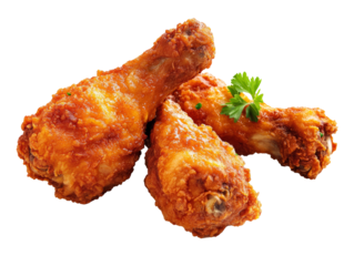 Deep fried chicken legs isolated