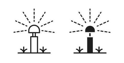 Lawn sprinkler icon Logos. Flat Vector Icon Design Template
