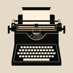 vintage typewriter vector illustration