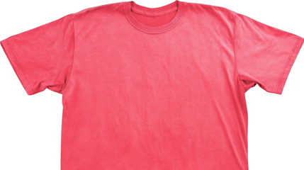 light coral oversized t-shirt with visible stitching detail ultra-clean front view isolated on transparent background 